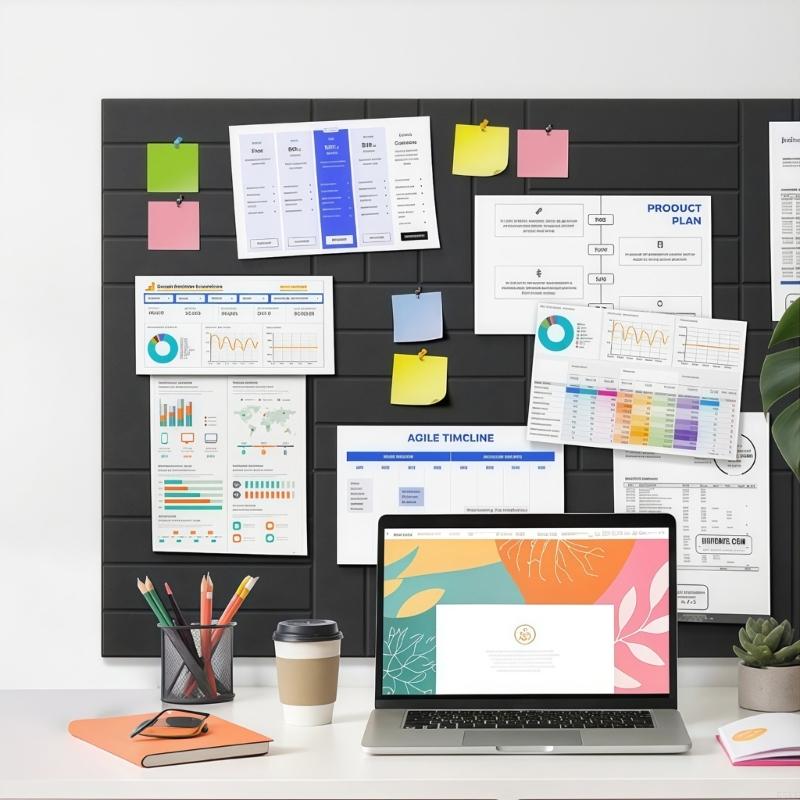 Home Office Alternative - kurkbord alternatief vilt wandtegel Bulletin Board