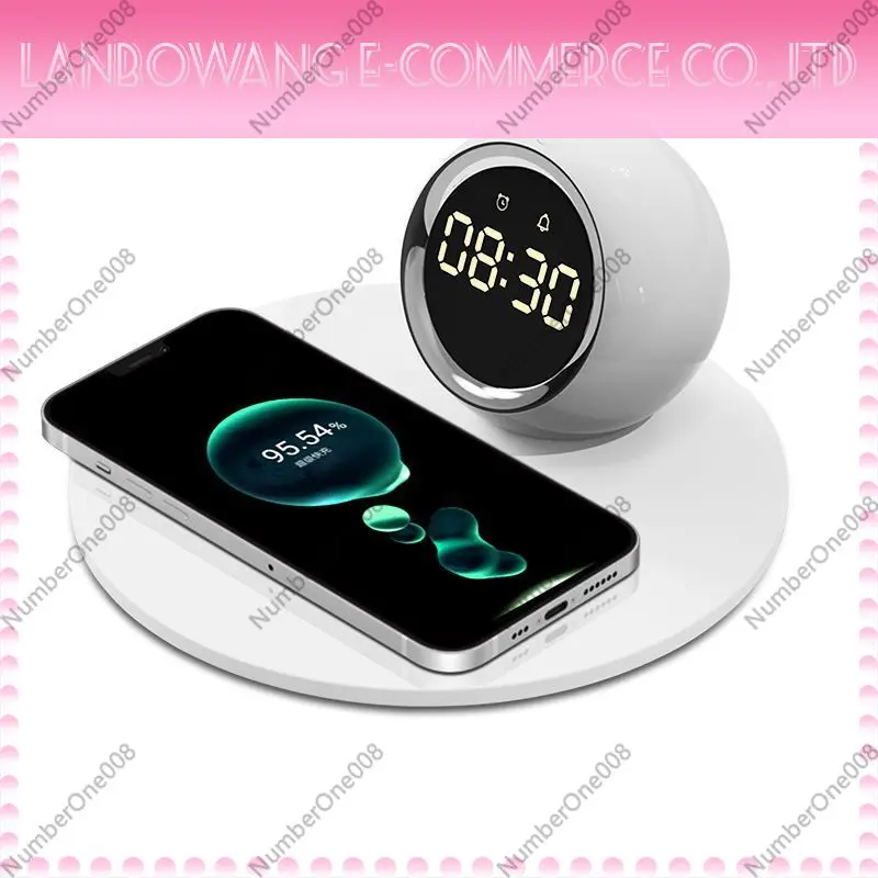 Desk Charging Station - Draadloze oplader nachtlampje, multifunctionele klok Bluetooth-luidspreker,