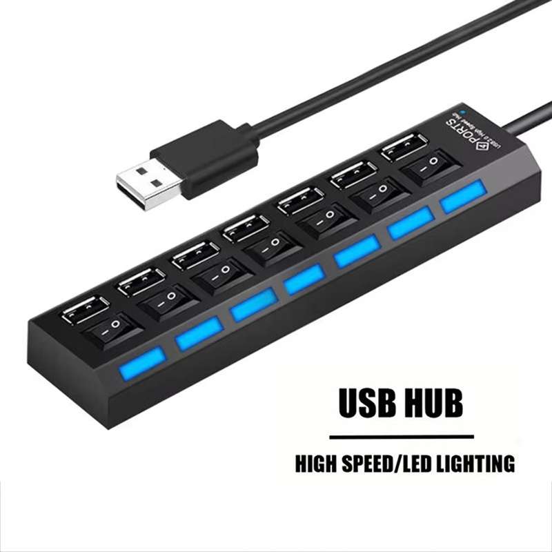 Home Office Laptop - 7-poorts USB 2.0 hubsplitter voor laptopcomputeraccessoires