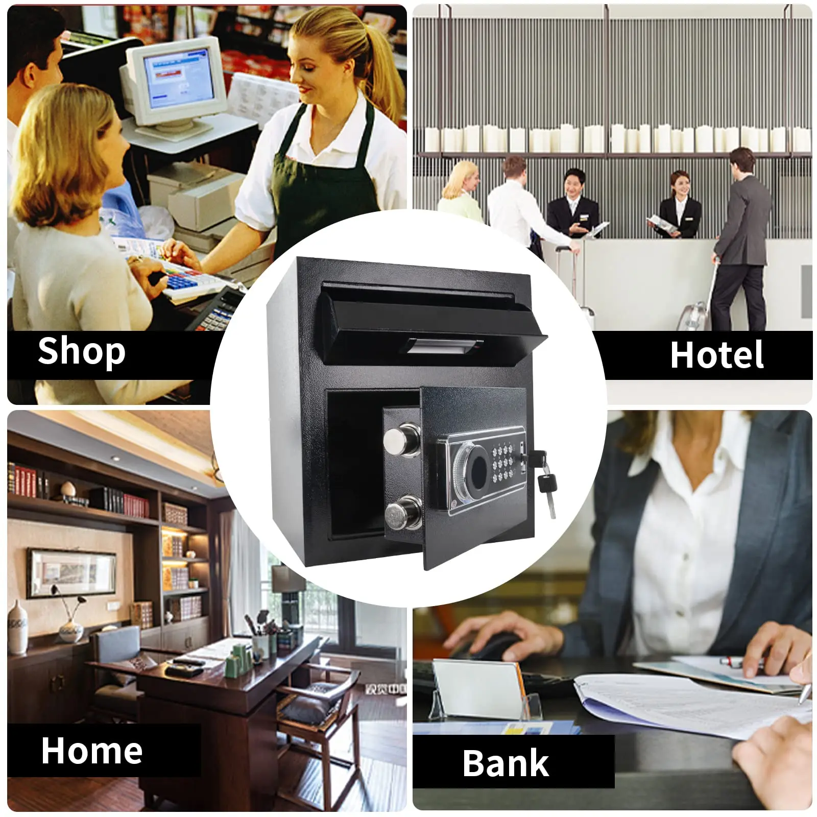 Home Office Passport - -Veiligheidskluis met digitaal toetsenbord Veiligheidssleutelslot voor