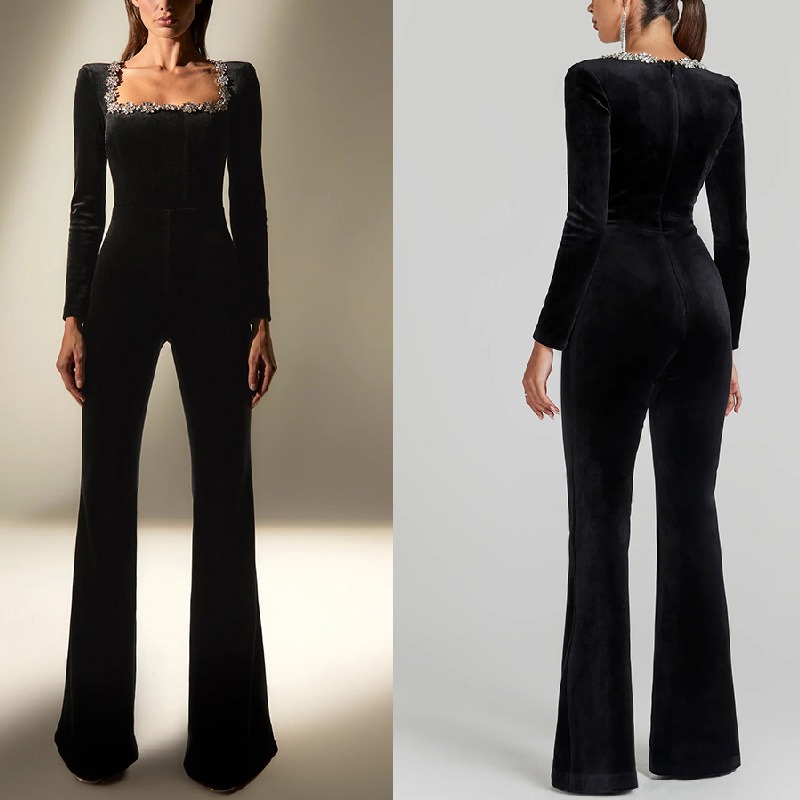 Home Office Romance - 2026 Elegante Vrouwen Fluwelen Corset Jumpsuit