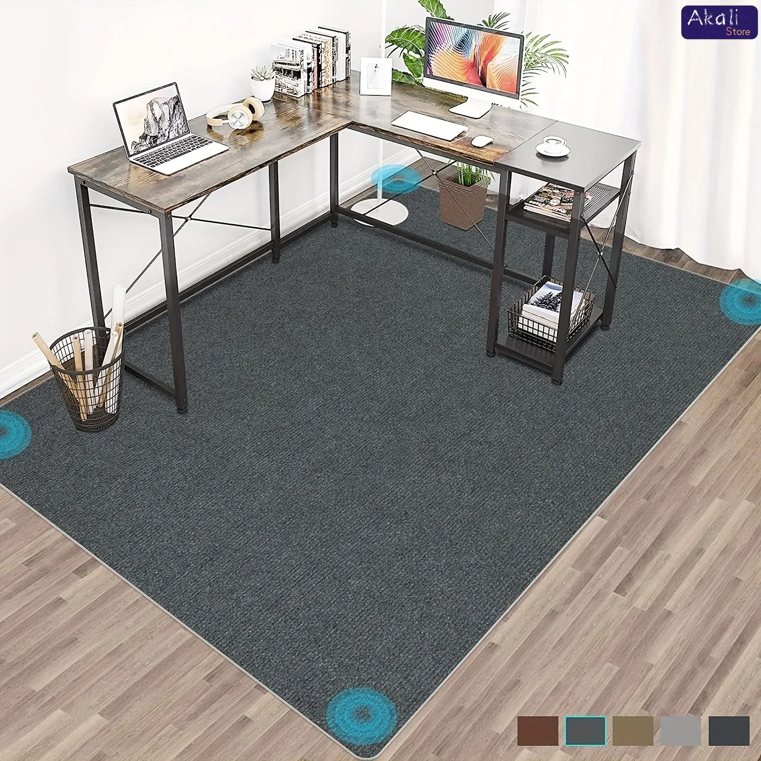Home Office Rug - Groot formaat bureaustoelmat antislip machinewasbaar bureautapijt