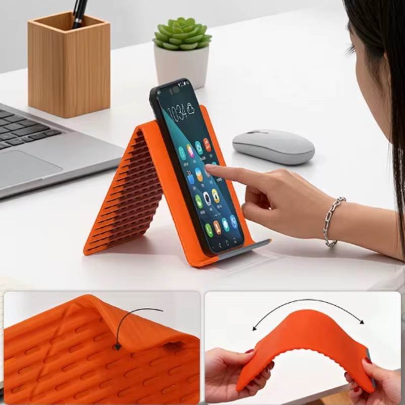 Home Office Laptop - Flexibele opvouwbare siliconen telefoonhouder, draagbare verstelbare