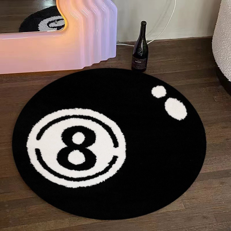 Home Office Rug - Achtballenpool Spel Sport Ronde Tapijt Flanellen