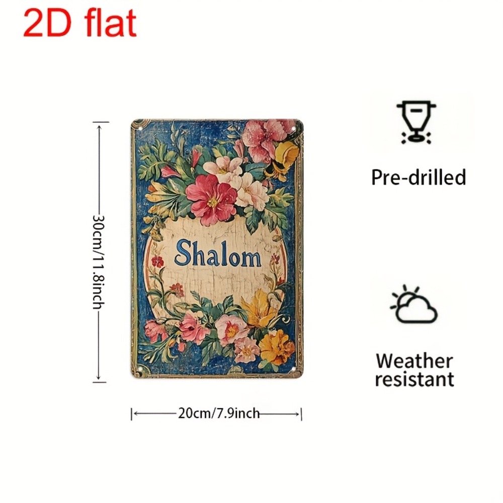 Home Office For - CIFBUY Vintage Floral Shalom aluminium wandkunst
