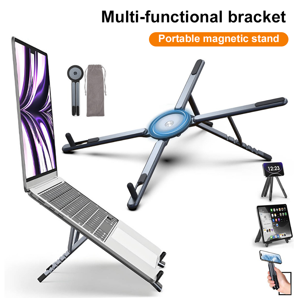 Home Office Laptop - Draagbare magnetische telefoonhouder & selfie stick
