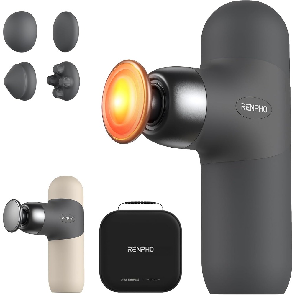 Home Office Alternative - Warmtemassagepistool: 4 snelheden, gekleurd siliconen, 4