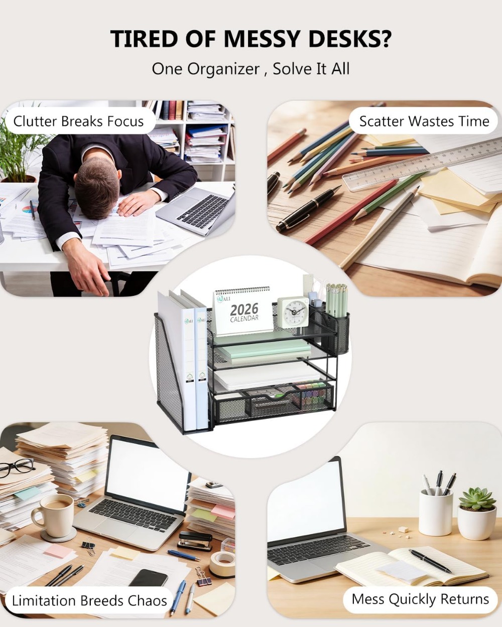 4-laags bureaublad-organizer m - Home Office Desk With Drawers recensie en prijs