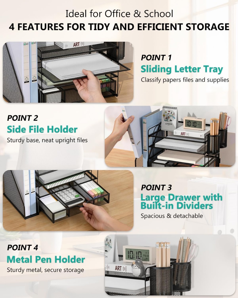 4-laags bureaublad-organizer m - Home Office Desk With Drawers recensie en prijs