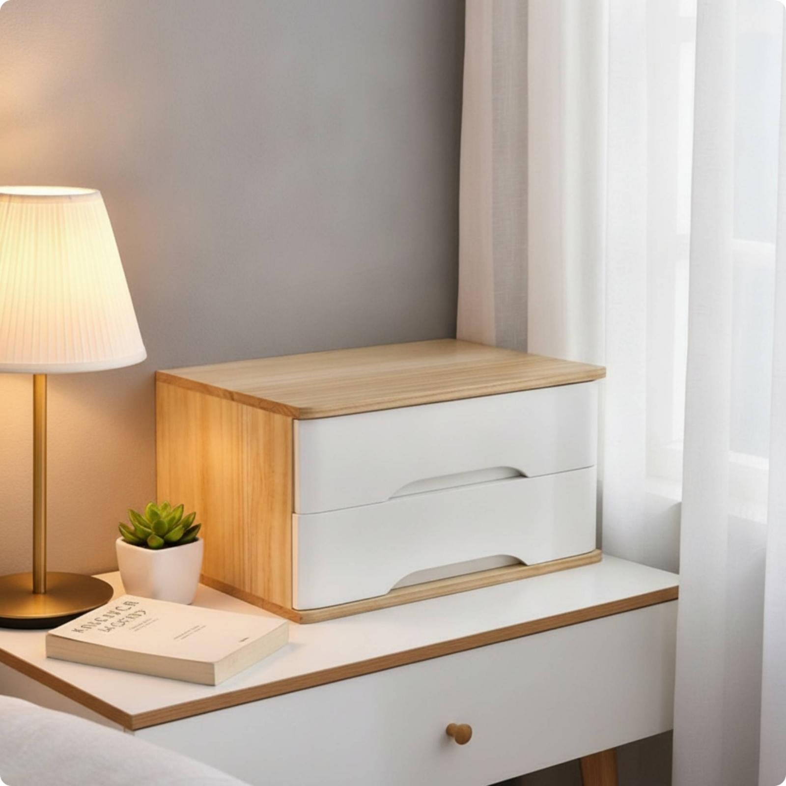 Houten bureau-ladekast met geb - Home Office Desk With Drawers recensie en prijs