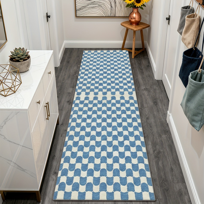 VIKAMA blauw en wit geruit vlo - Home Office Rug recensie en prijs