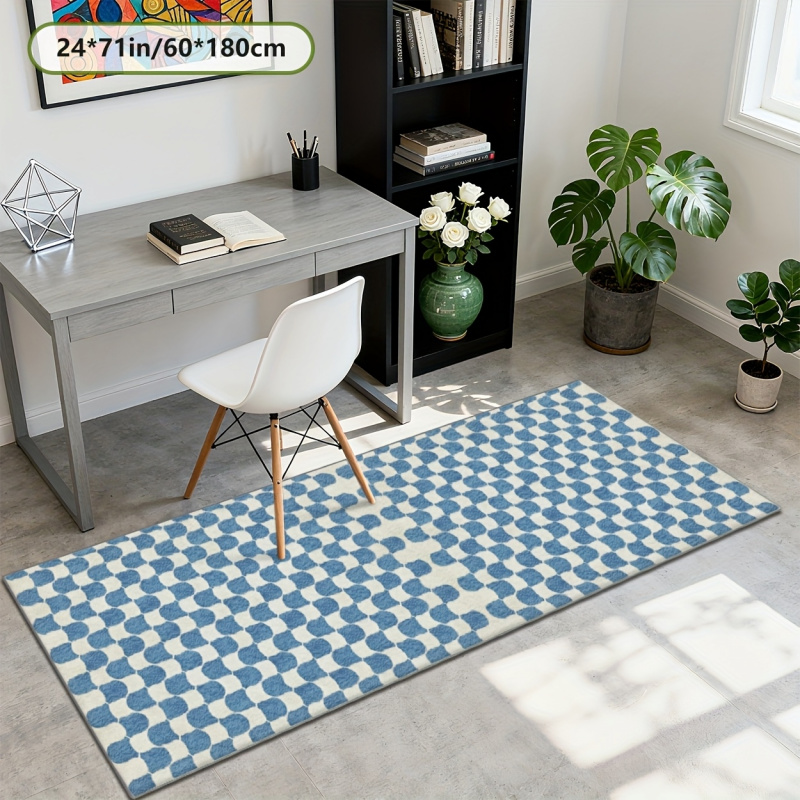 VIKAMA blauw en wit geruit vlo - Home Office Rug recensie en prijs