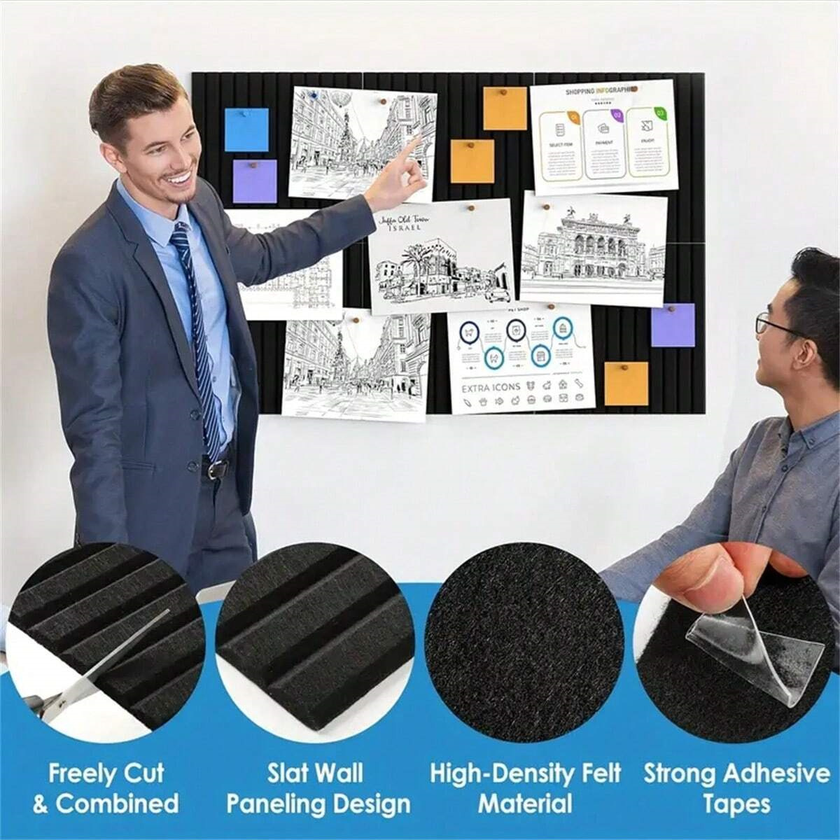6 stuks grote vilten wandtegel - Home Office Alternative recensie en prijs