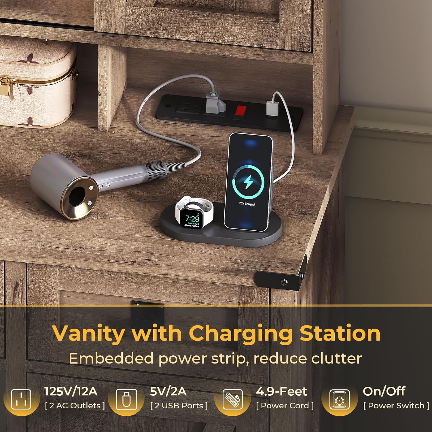 Boerderijstijl slaapkamerkapta - Desk Charging Station recensie en prijs