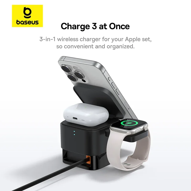 Baseus 3 in 1 Magnetische Draa - Desk Charging Station recensie en prijs