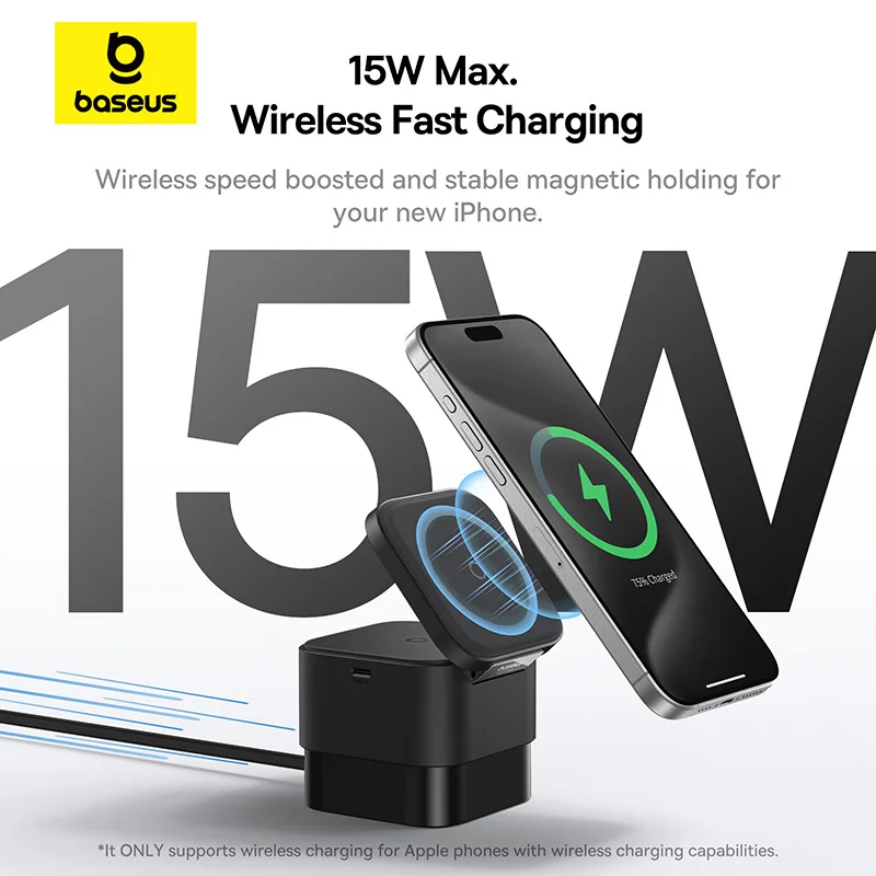Baseus 3 in 1 Magnetische Draa - Desk Charging Station recensie en prijs