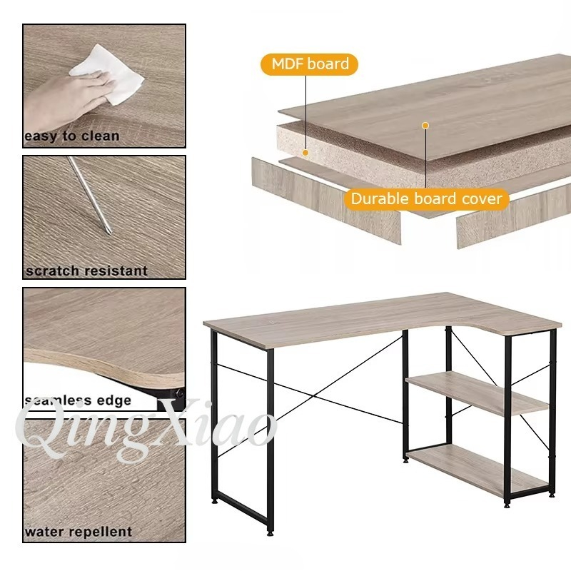 L-vormig hoekbureau met geïnte - Home Office Desk With Drawers recensie en prijs