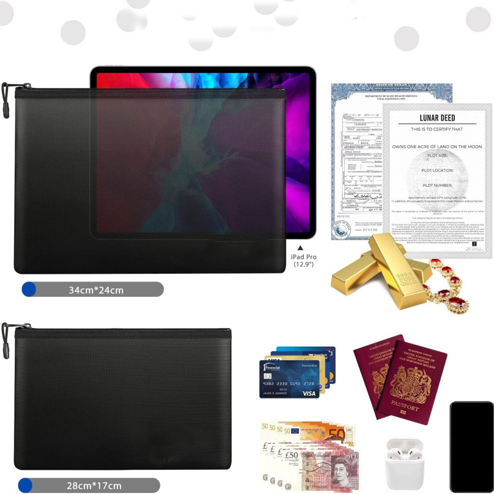 Vuurvaste documententas, water - Home Office Passport recensie en prijs