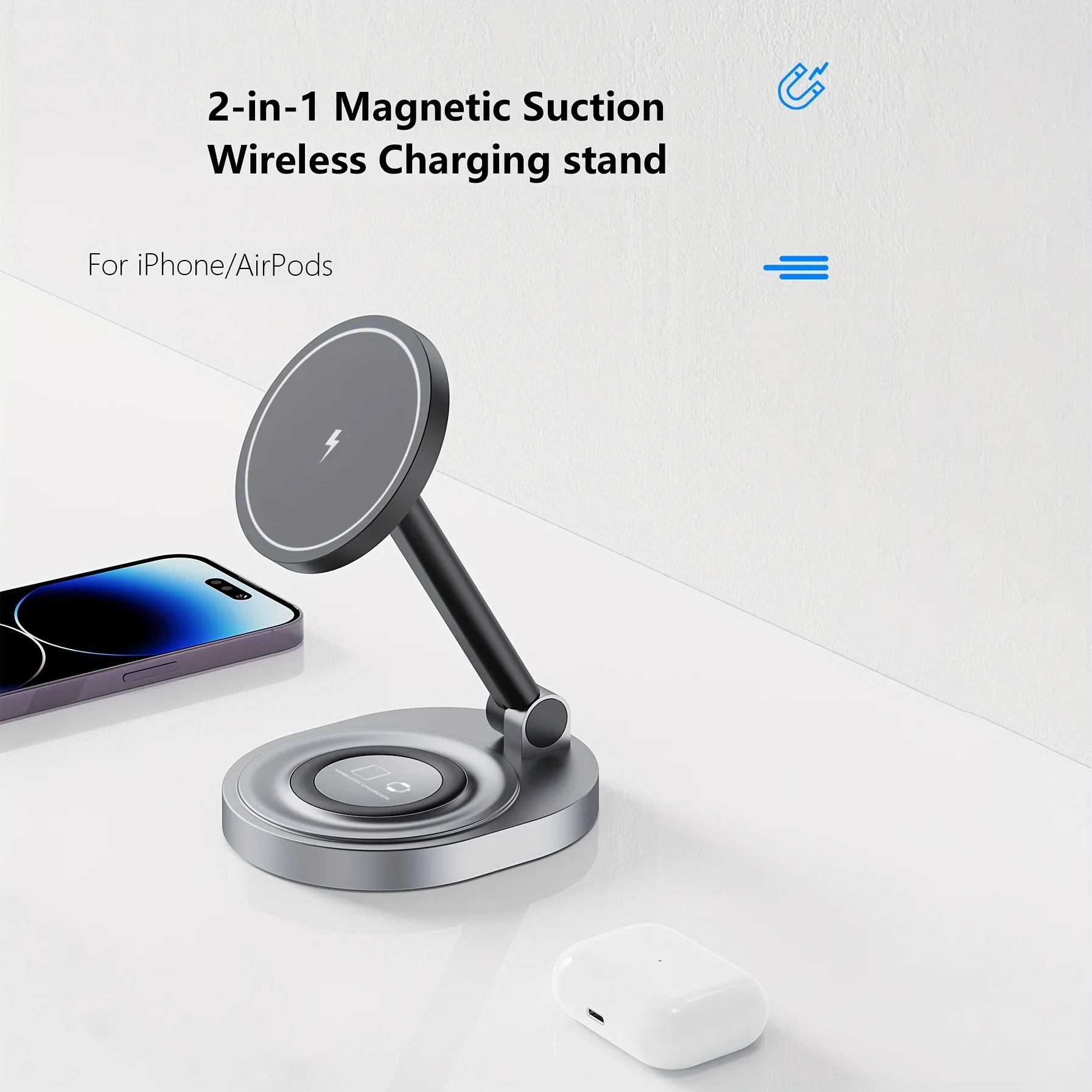 2 in 1 magnetische draadloze o - Desk Charging Station recensie en prijs