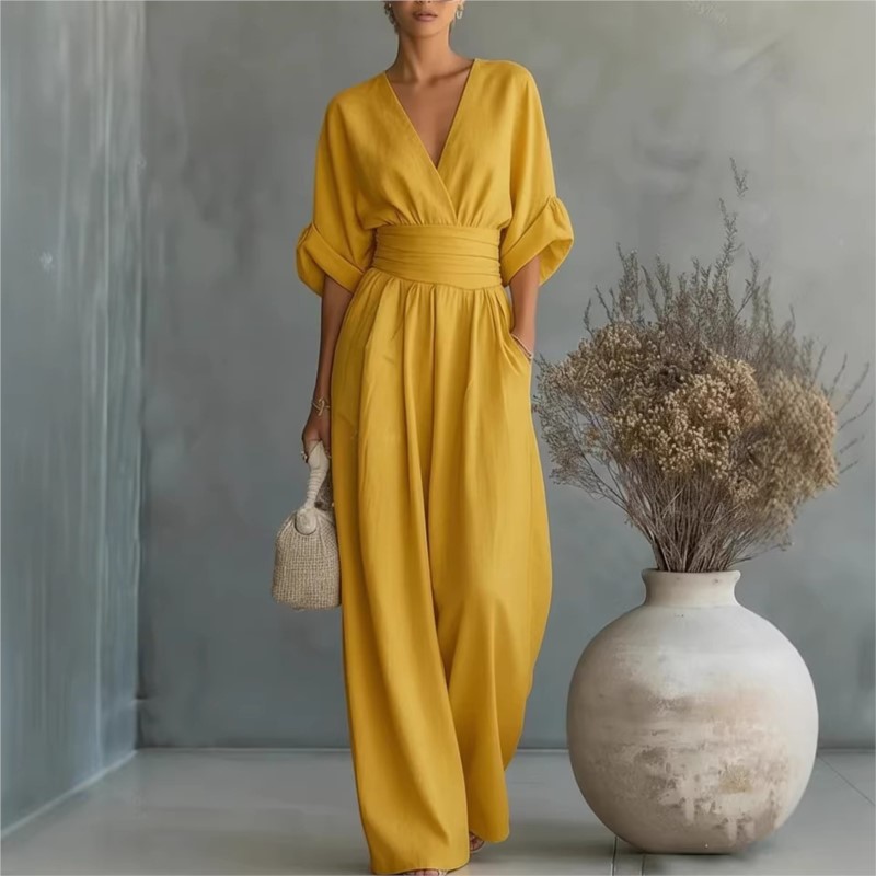 Zomerse sexy jumpsuit met diep - Home Office Romance recensie en prijs