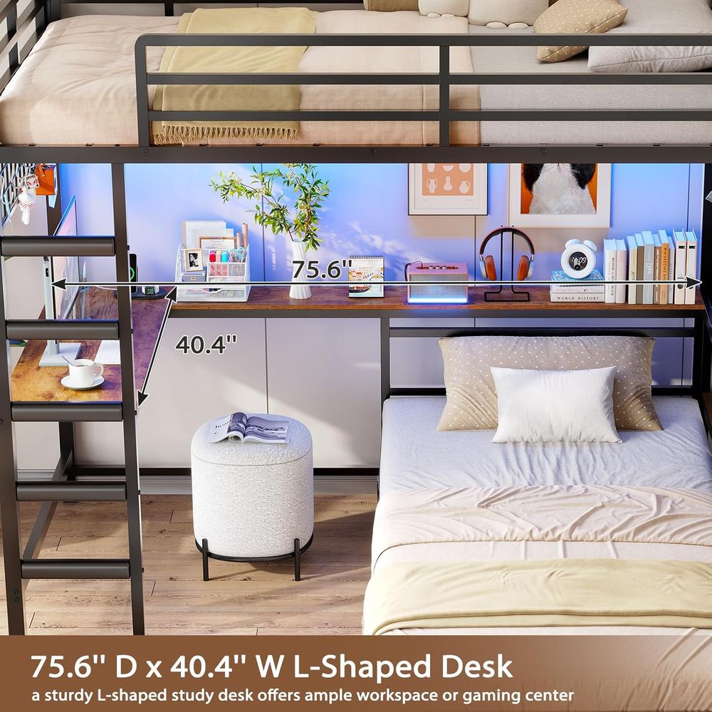 Twin-over-twin stapelbed met g - Desk Charging Station recensie en prijs